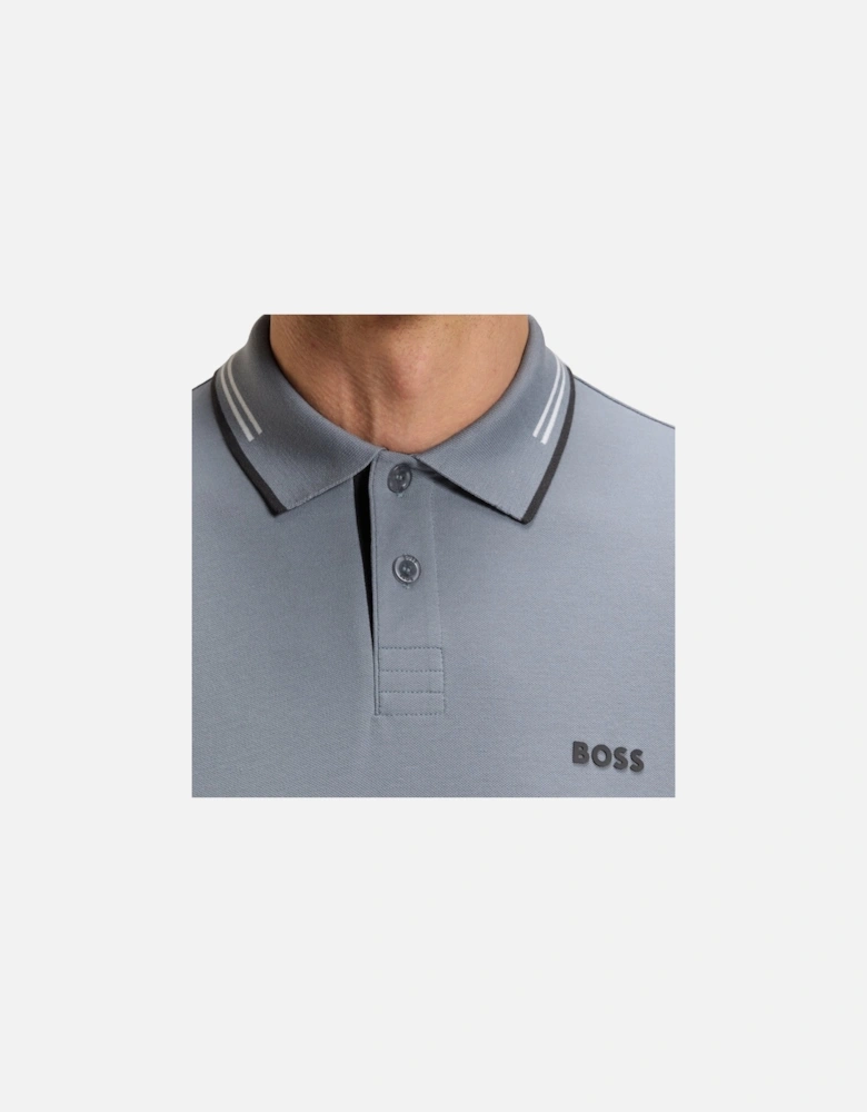 BOSS Slim Fit Paul Polo Shirt Dark Grey/White