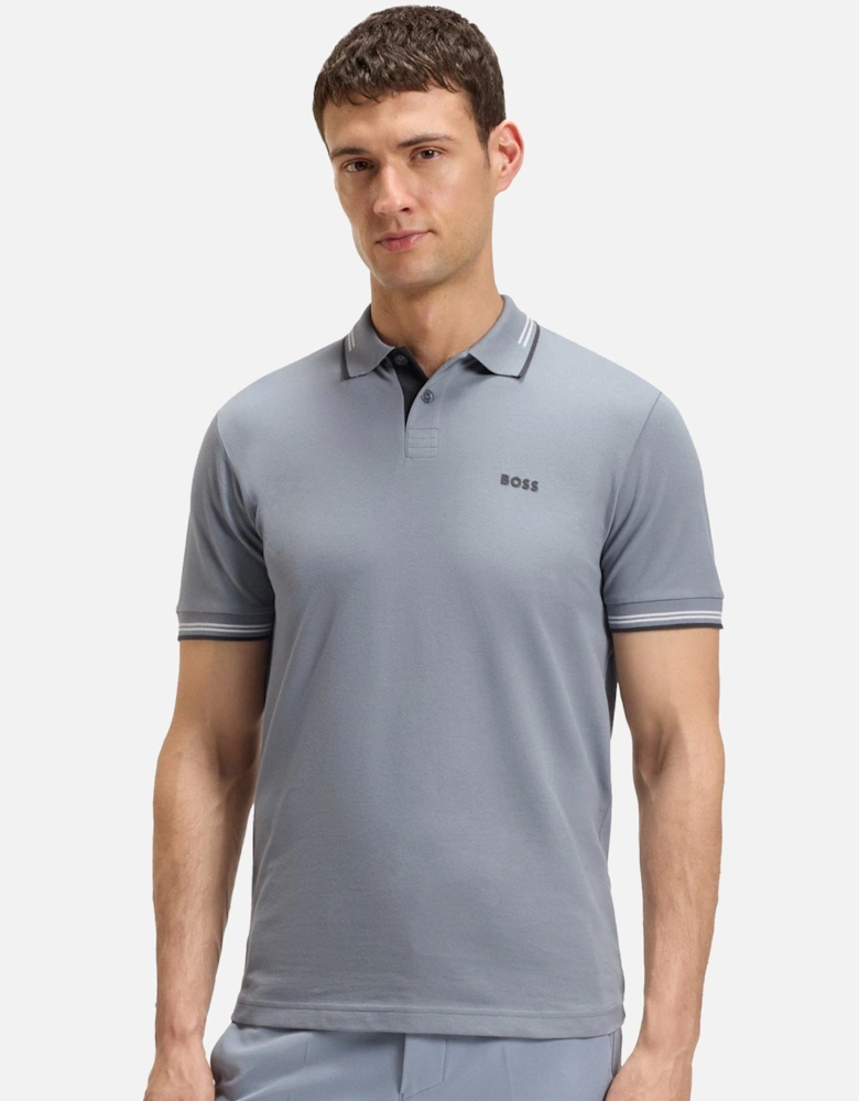 BOSS Slim Fit Paul Polo Shirt Dark Grey/White