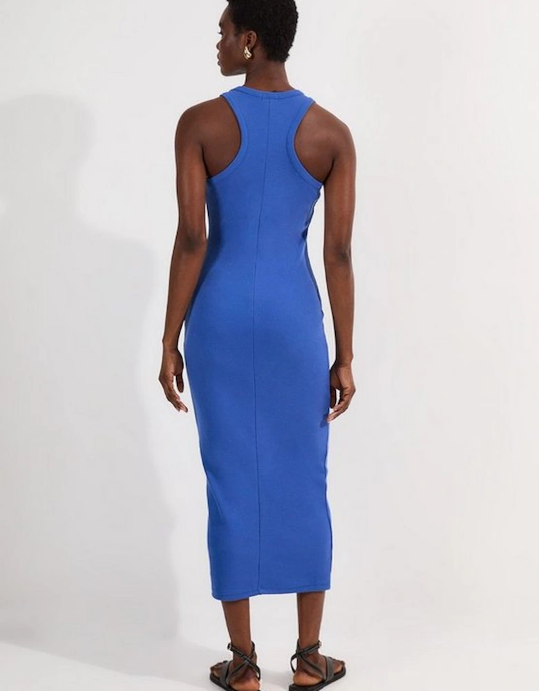 Compact Jersey Ribbed Sleeveless Maxi Dress