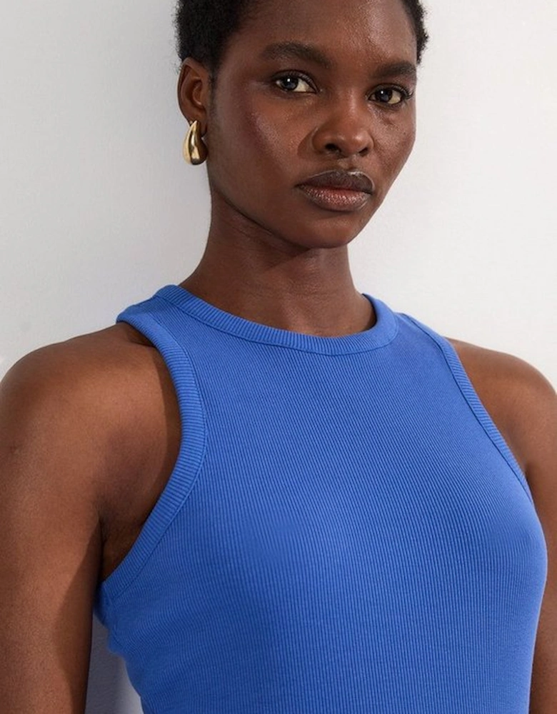 Compact Jersey Ribbed Sleeveless Maxi Dress