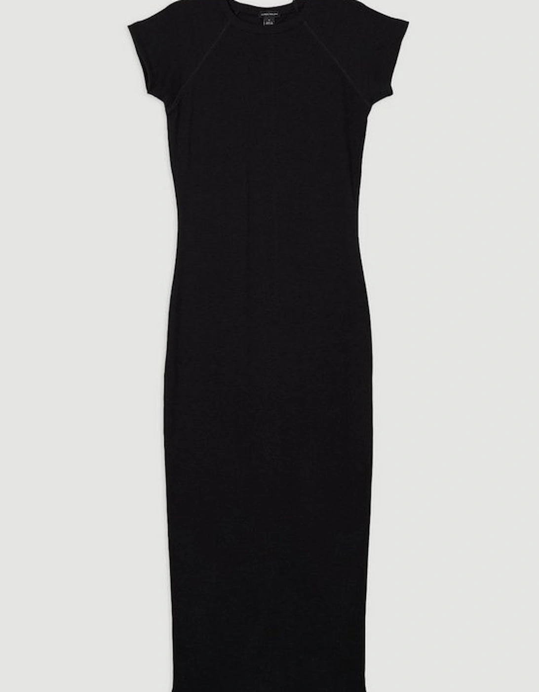 Compact Jersey Rib Cap Sleeve Maxi Dress