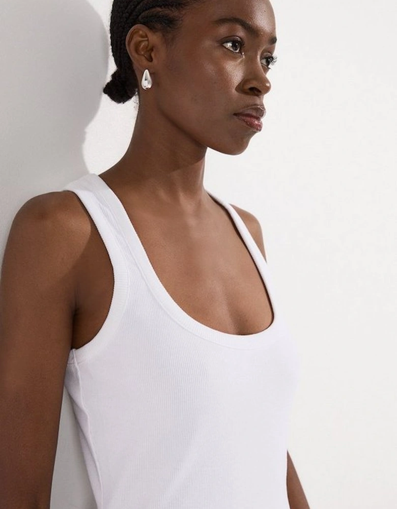 Petite Compact Jersey Rib Racer Maxi Dress