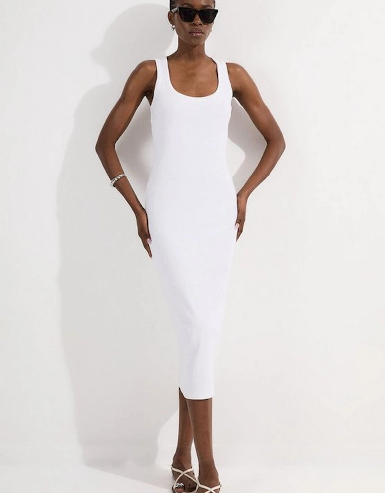 Petite Compact Jersey Rib Racer Maxi Dress