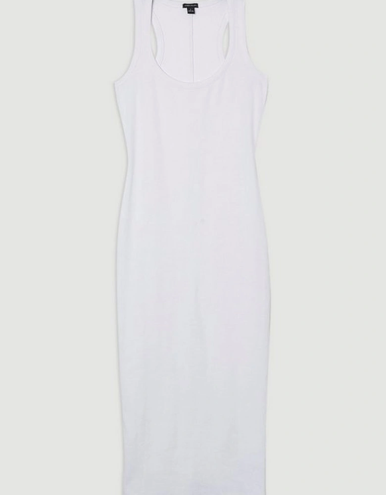 Petite Compact Jersey Rib Racer Maxi Dress