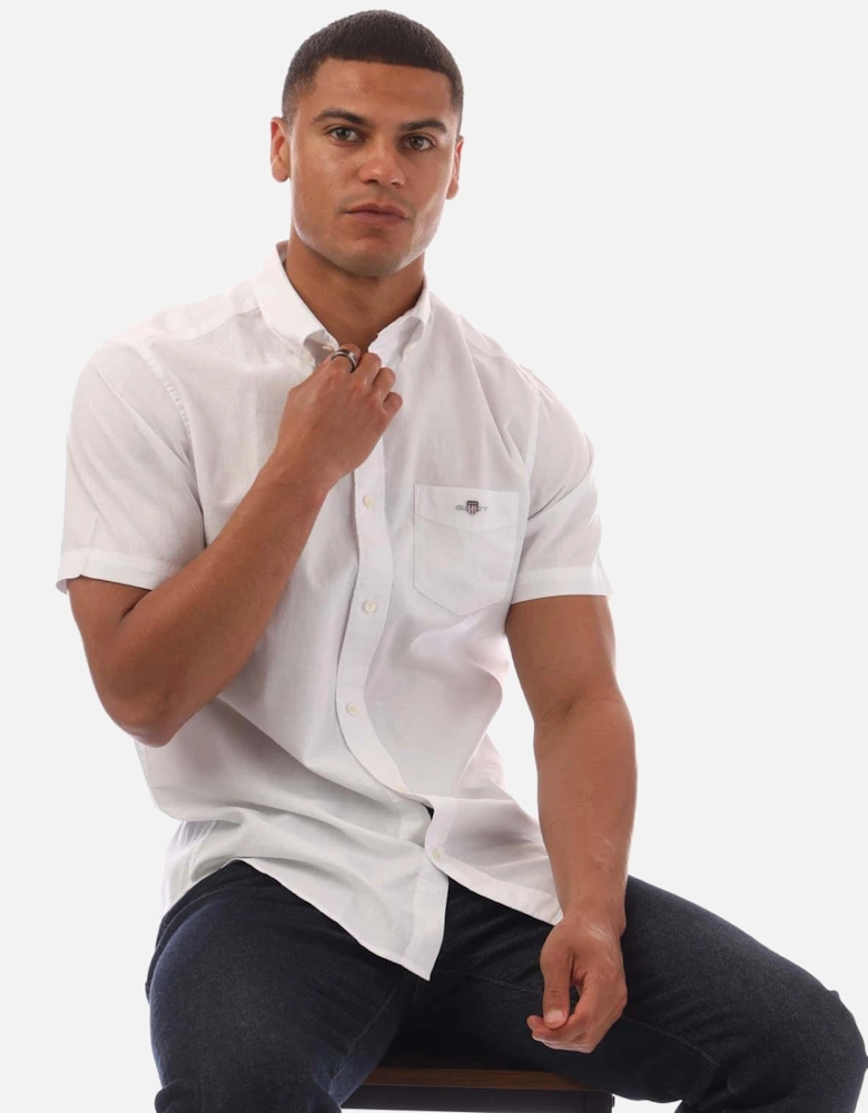 Regular Fit Cotton Linen Short Sleeve Shirt
