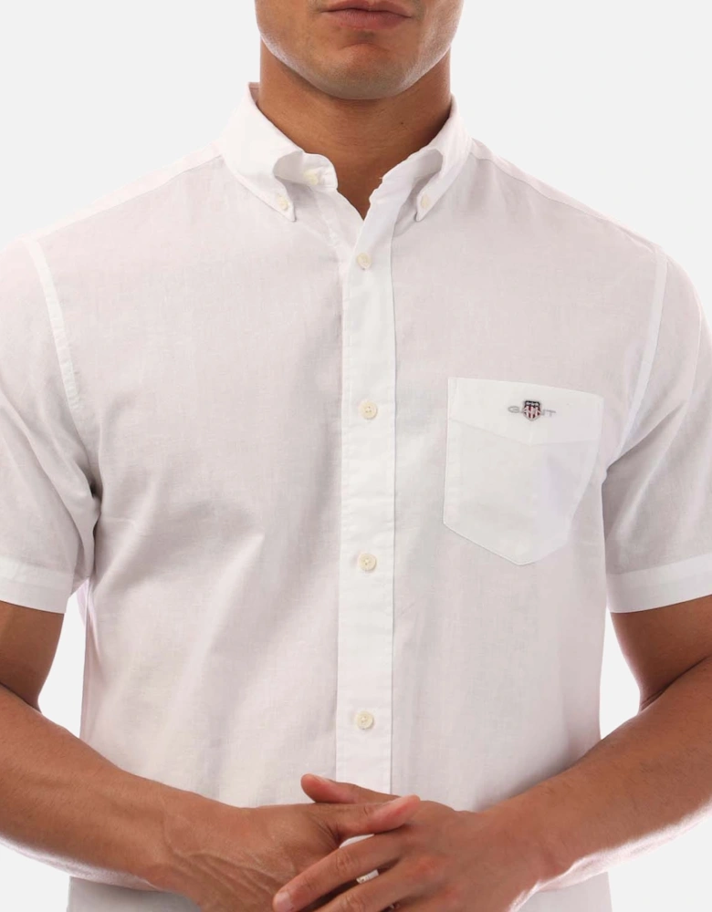 Regular Fit Cotton Linen Short Sleeve Shirt