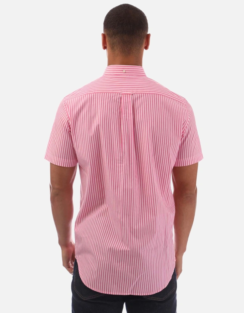 Regular Fit Striped Short Sleeve Broadcloth Shirt
