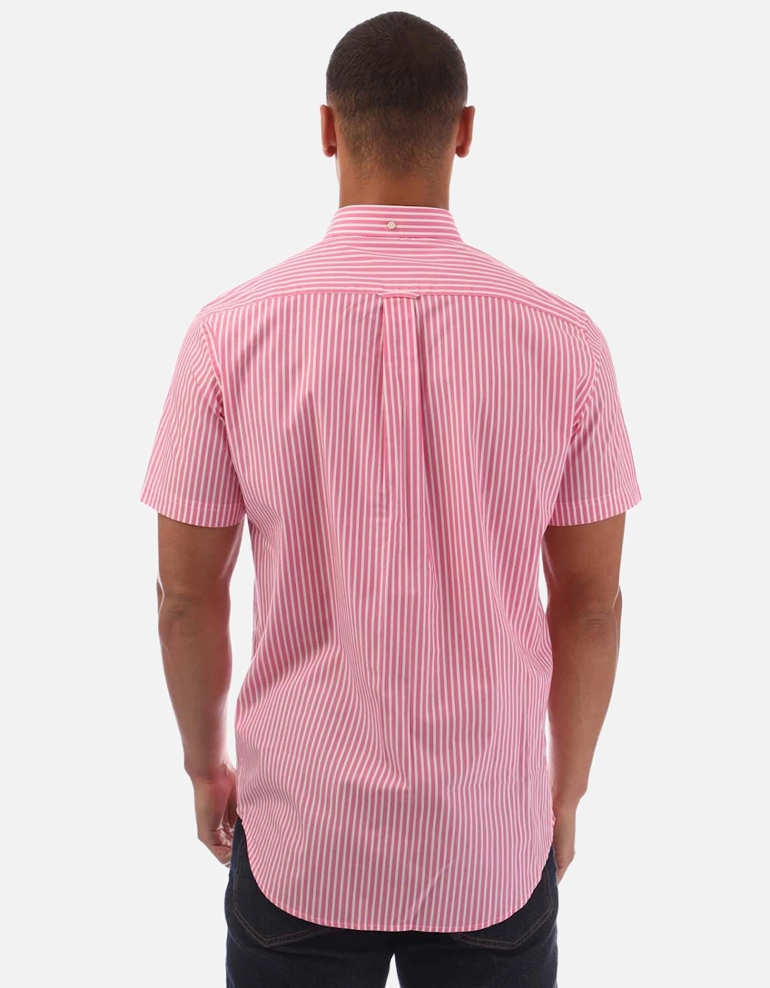 Regular Fit Striped Short Sleeve Broadcloth Shirt