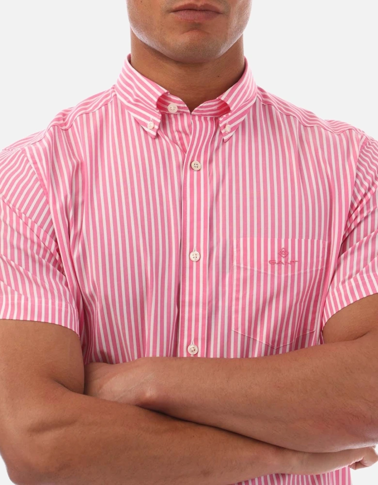 Regular Fit Striped Short Sleeve Broadcloth Shirt