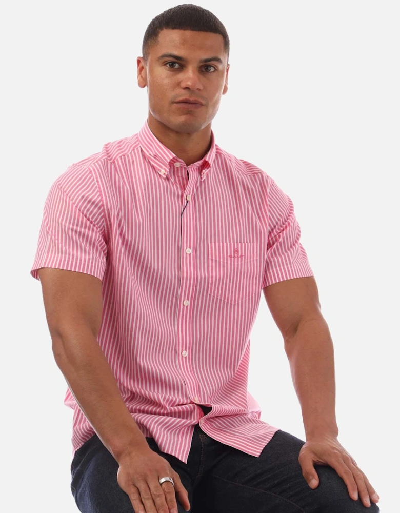 Regular Fit Striped Short Sleeve Broadcloth Shirt