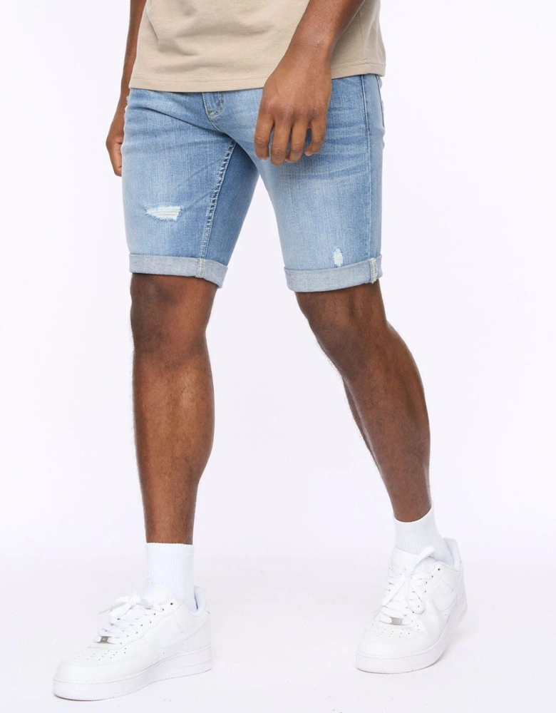 Riptrey Scratch Detail Denim Shorts