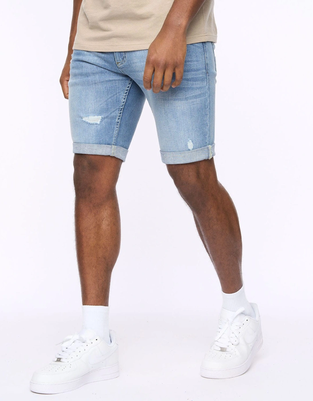 Riptrey Scratch Detail Denim Shorts, 7 of 6