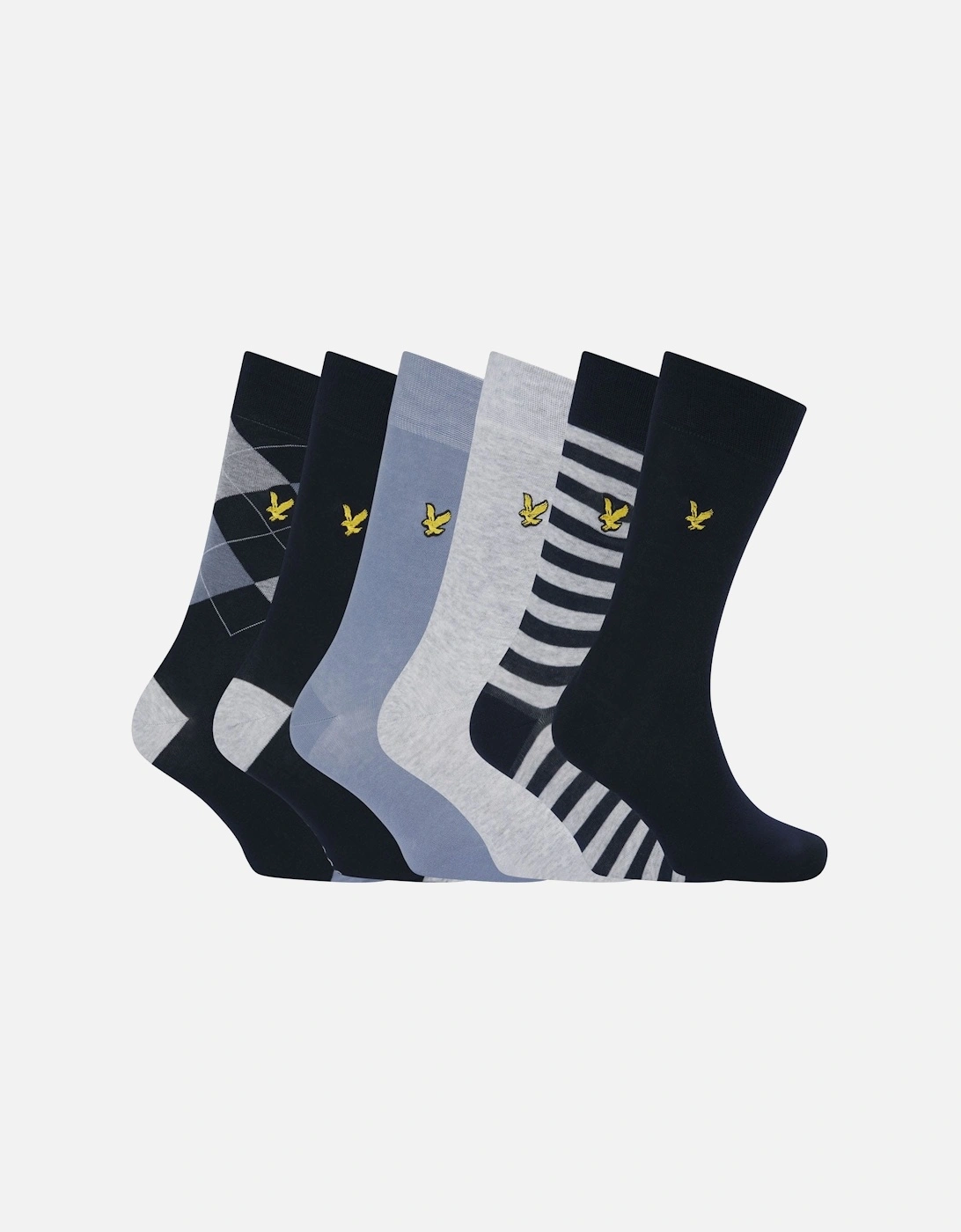 6 Pack of Mixed Dress Socks, 2 of 1