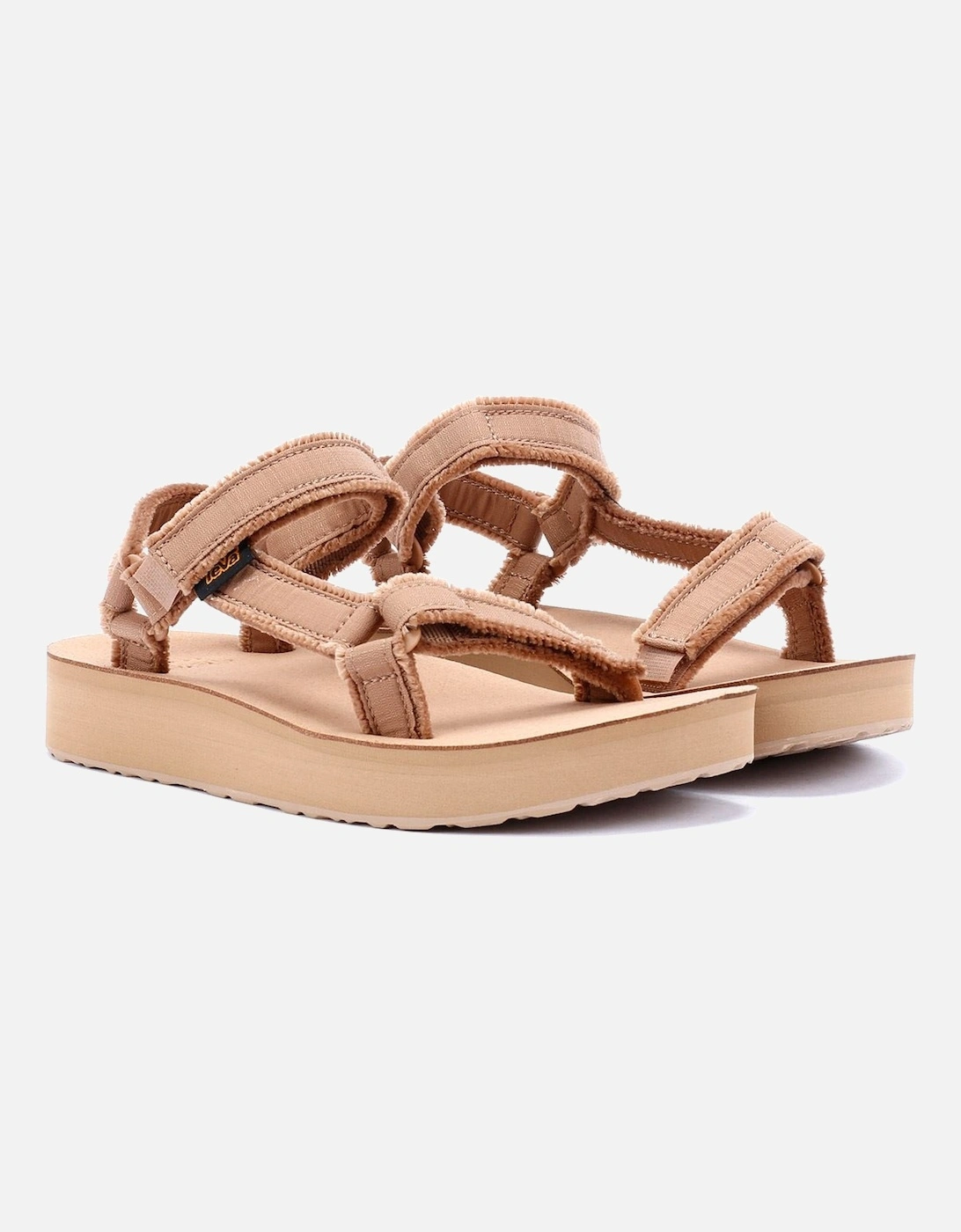 Teva Women's Cream Midform Universal Canvas Tigers Eye Sandals - Size: 7
