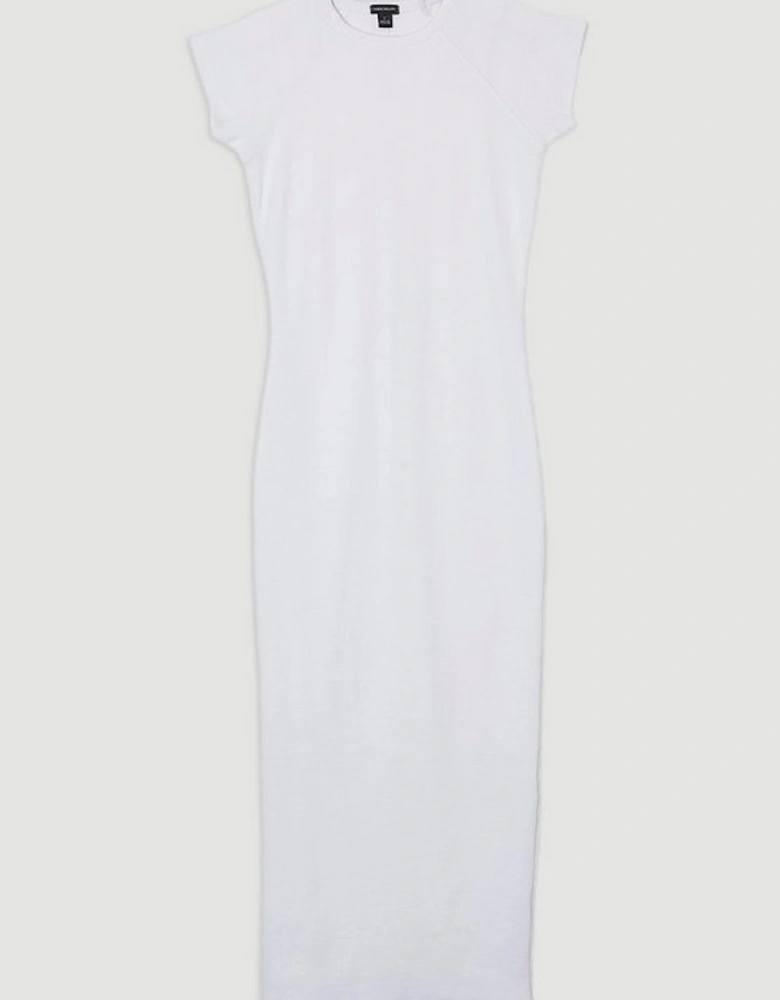 Petite Compact Jersey Rib Cap Sleeve Maxi Dress