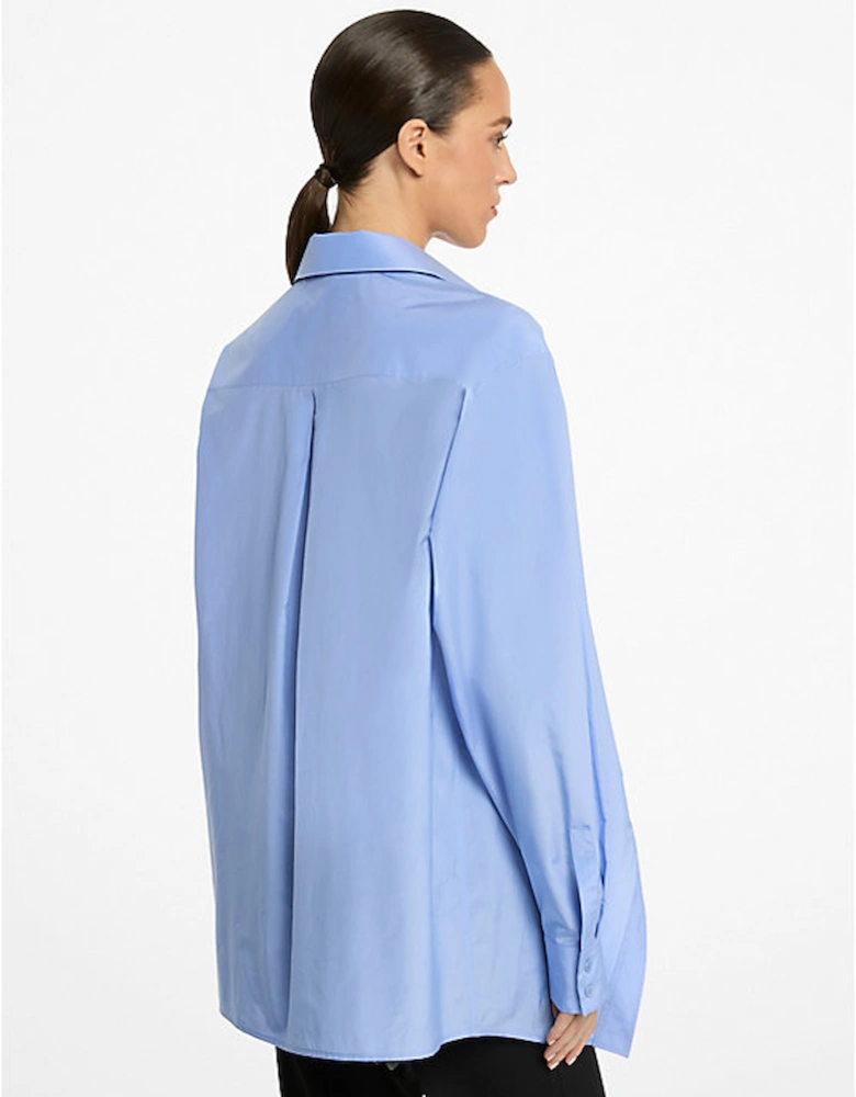 Silk and Cotton Taffeta Portrait Collar Shirt