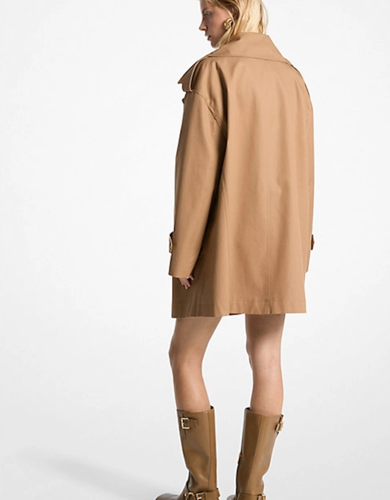 Oversized Cotton Twill Trench Coat