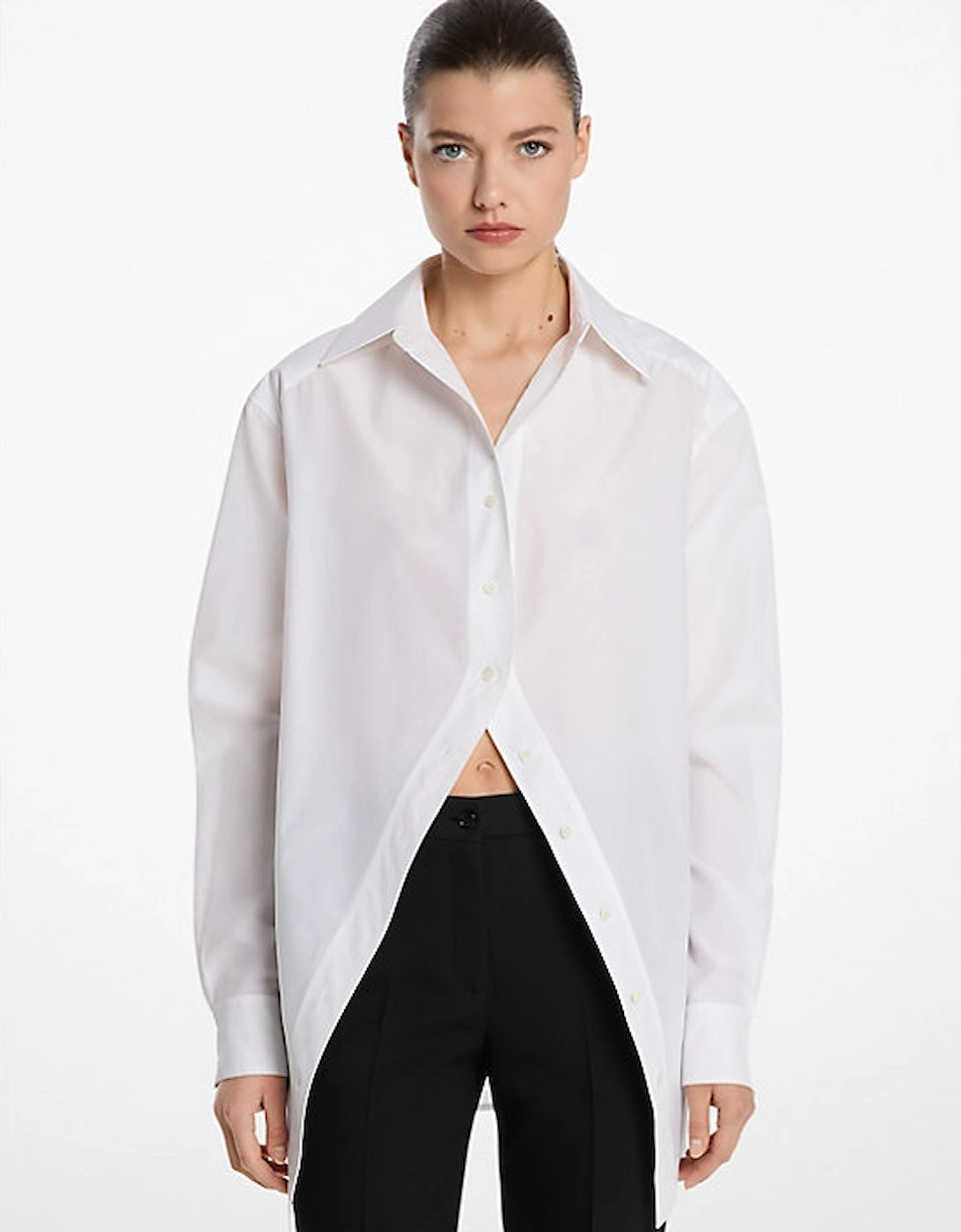 Silk and Cotton Taffeta Portrait Collar Shirt