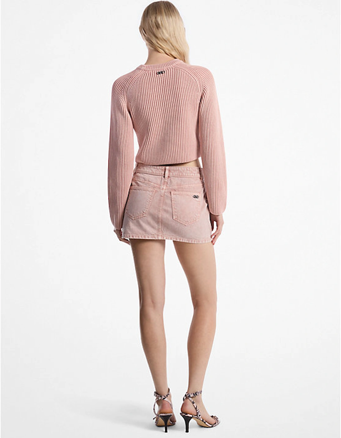 Garment-Dyed Denim Mini Skirt