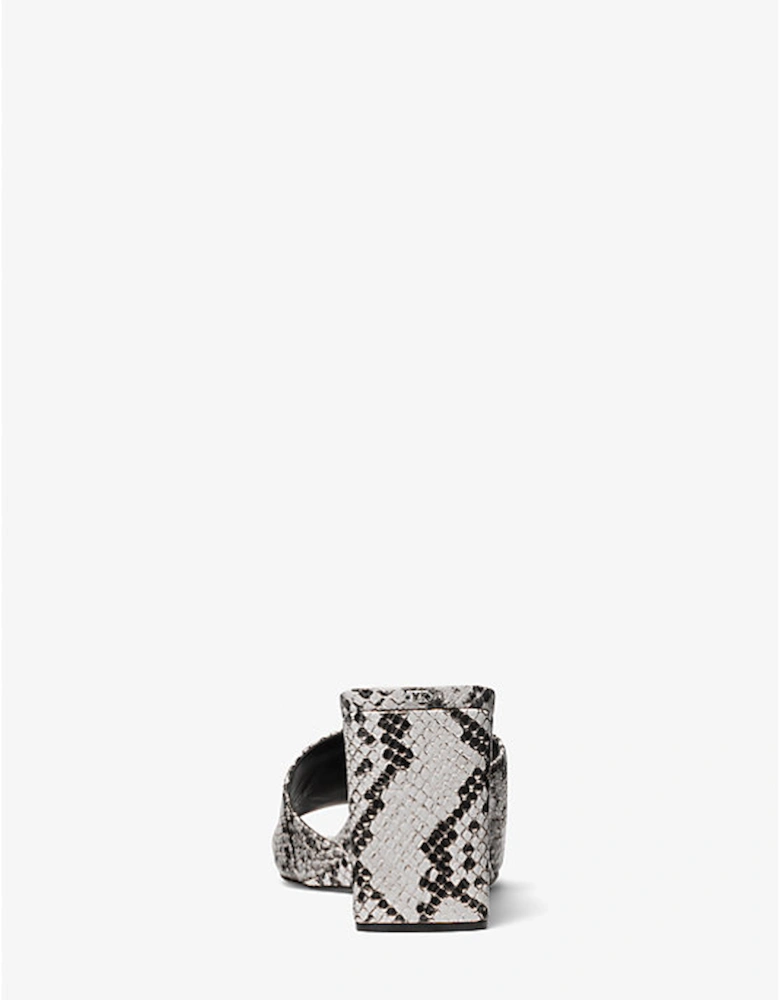 Merriam Snake Embossed Leather Wedge Sandal