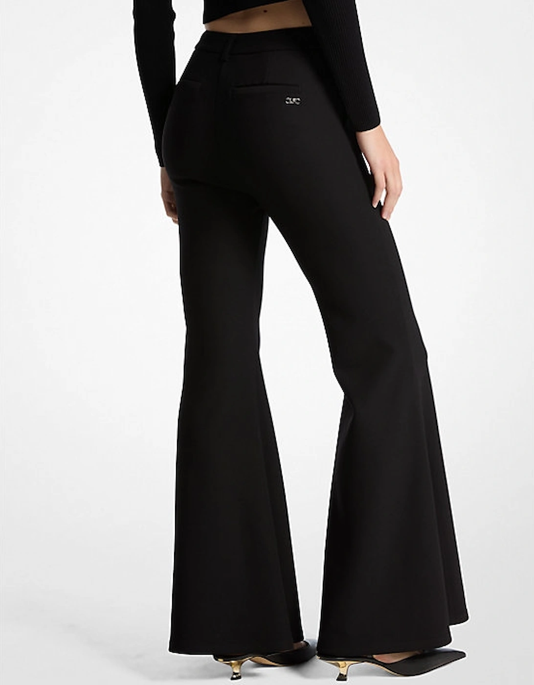Double-Knit Crepe Flared Pants