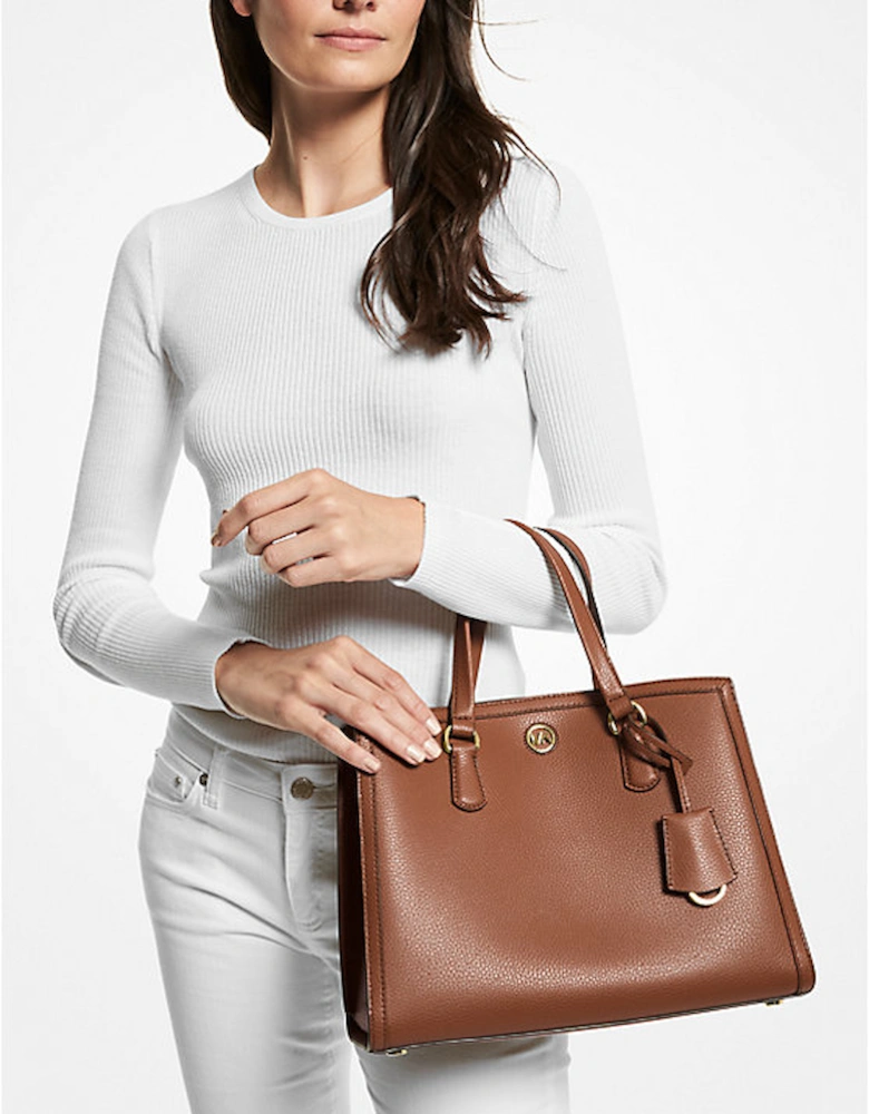 Chantal Medium Pebbled Leather Satchel