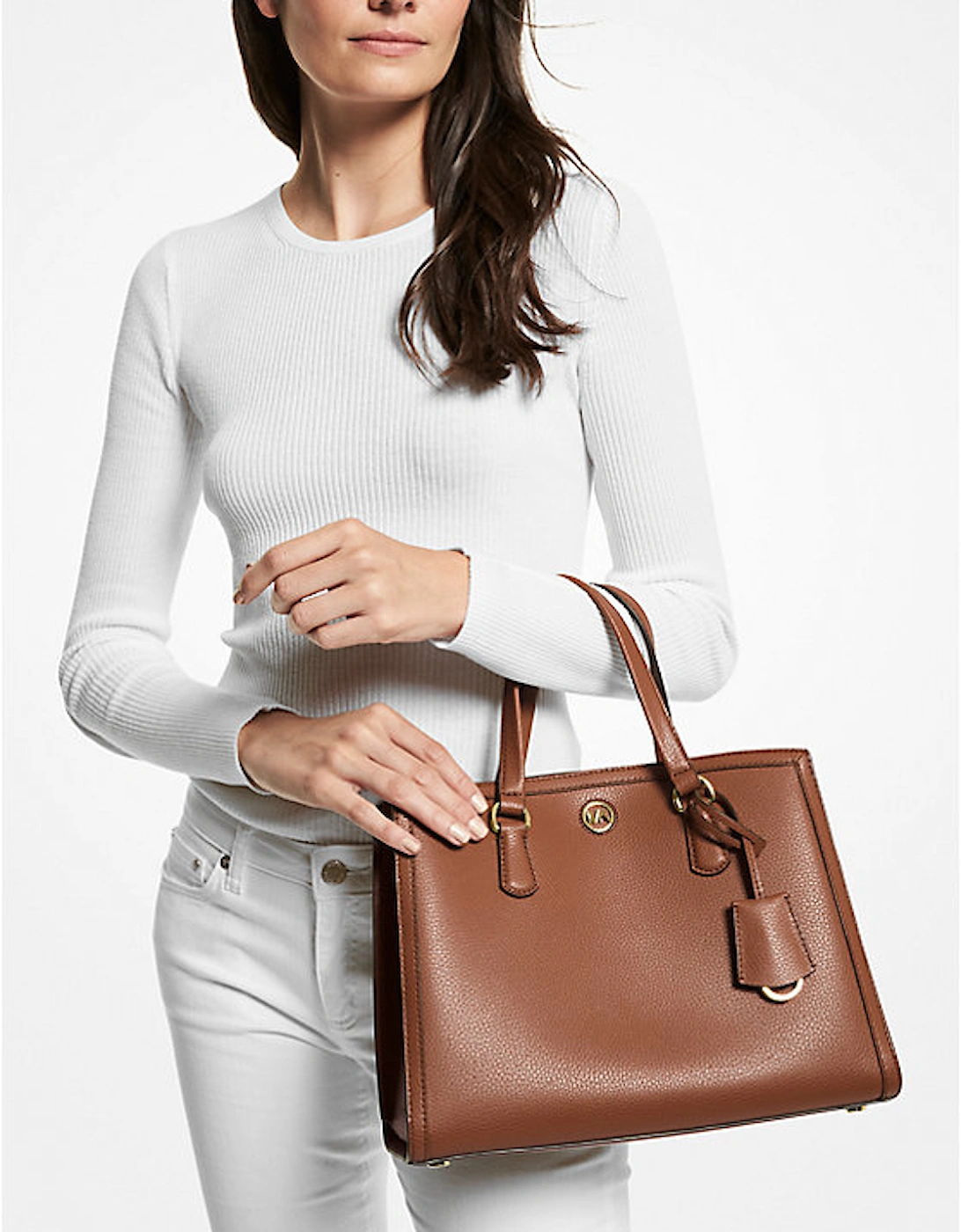Chantal Medium Pebbled Leather Satchel