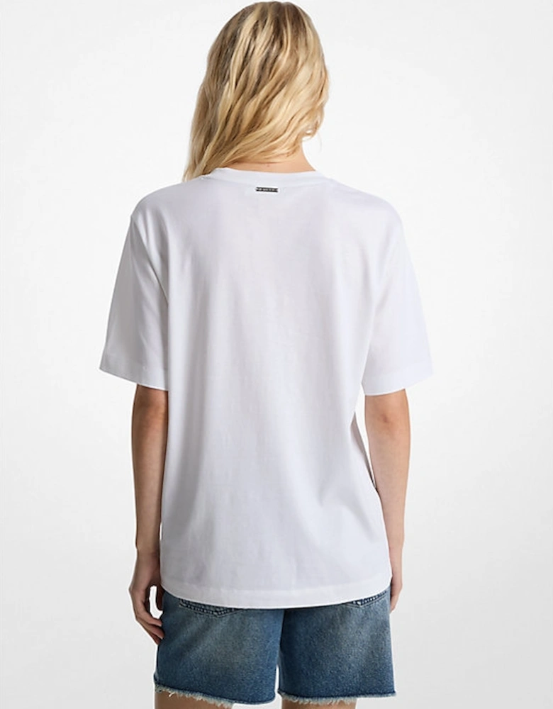 Logo Embossed Cotton T-Shirt