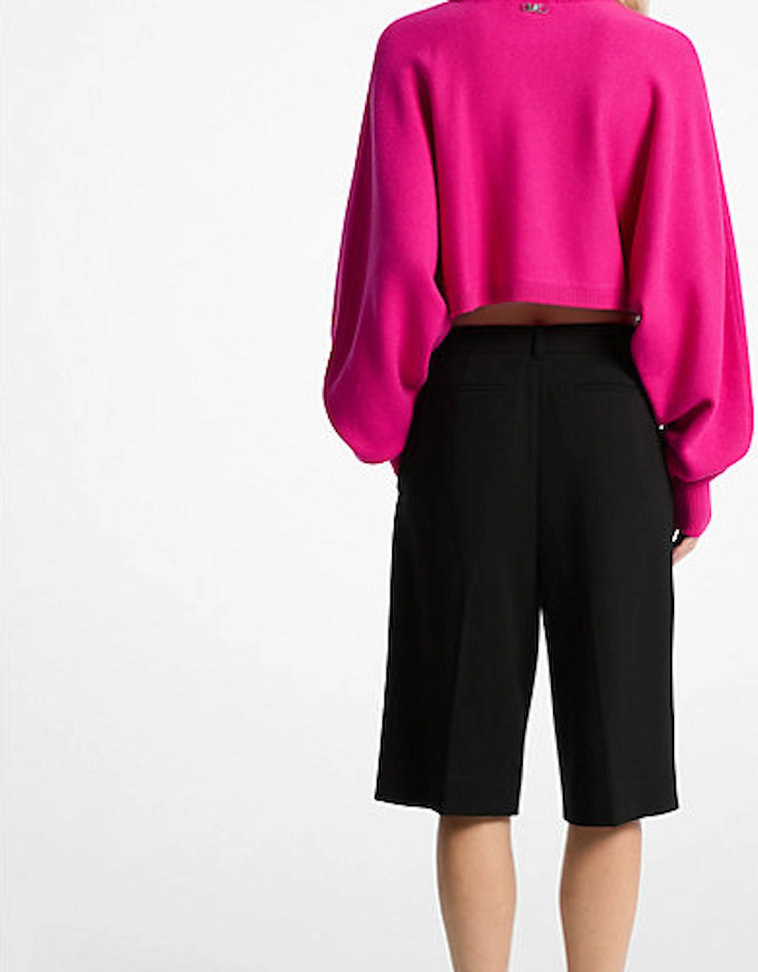 Crepe Pleated Bermuda Shorts