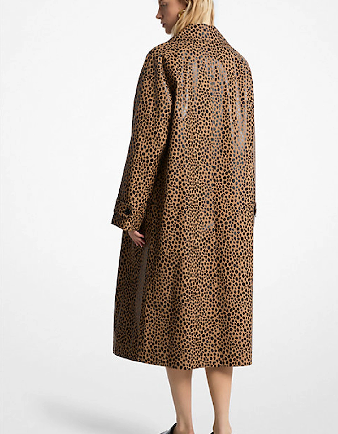 Cheetah Print Balmacaan Coat