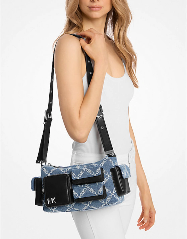 Dakota Medium Empire Diamond Jacquard and Leather Shoulder Bag