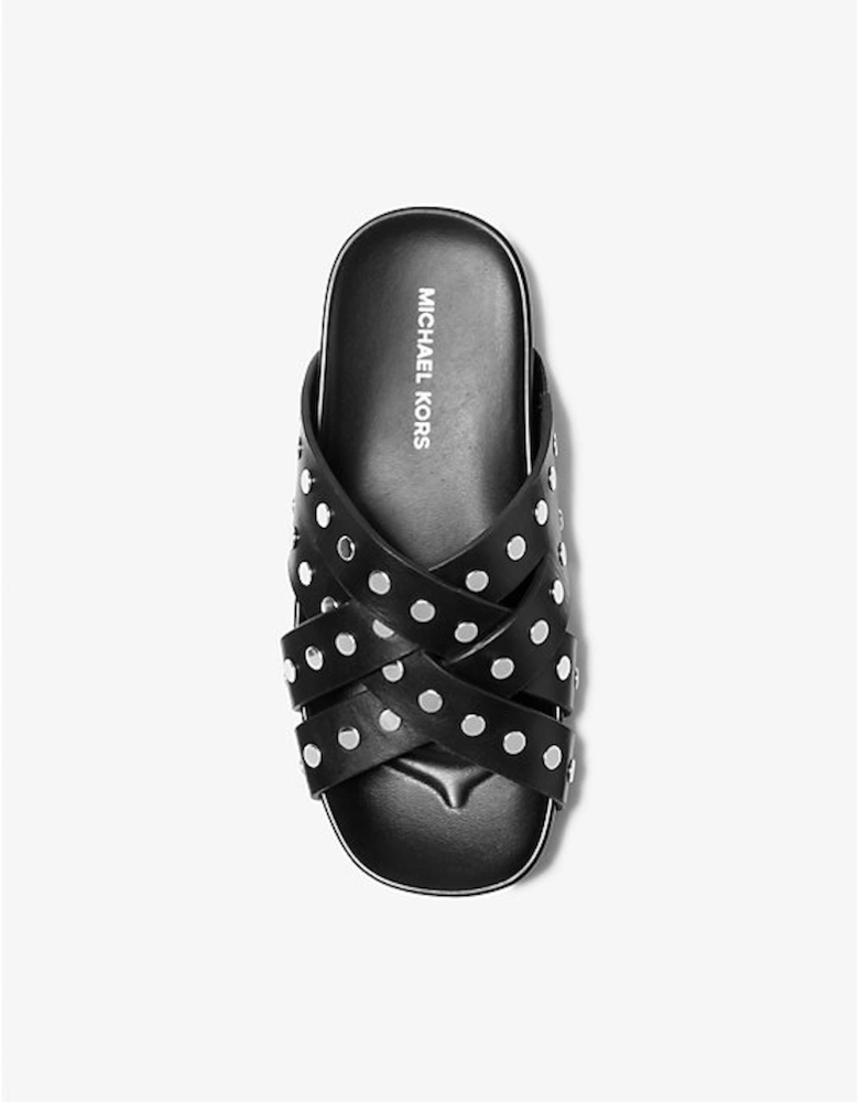 Irene Studded Leather Flat Sandal