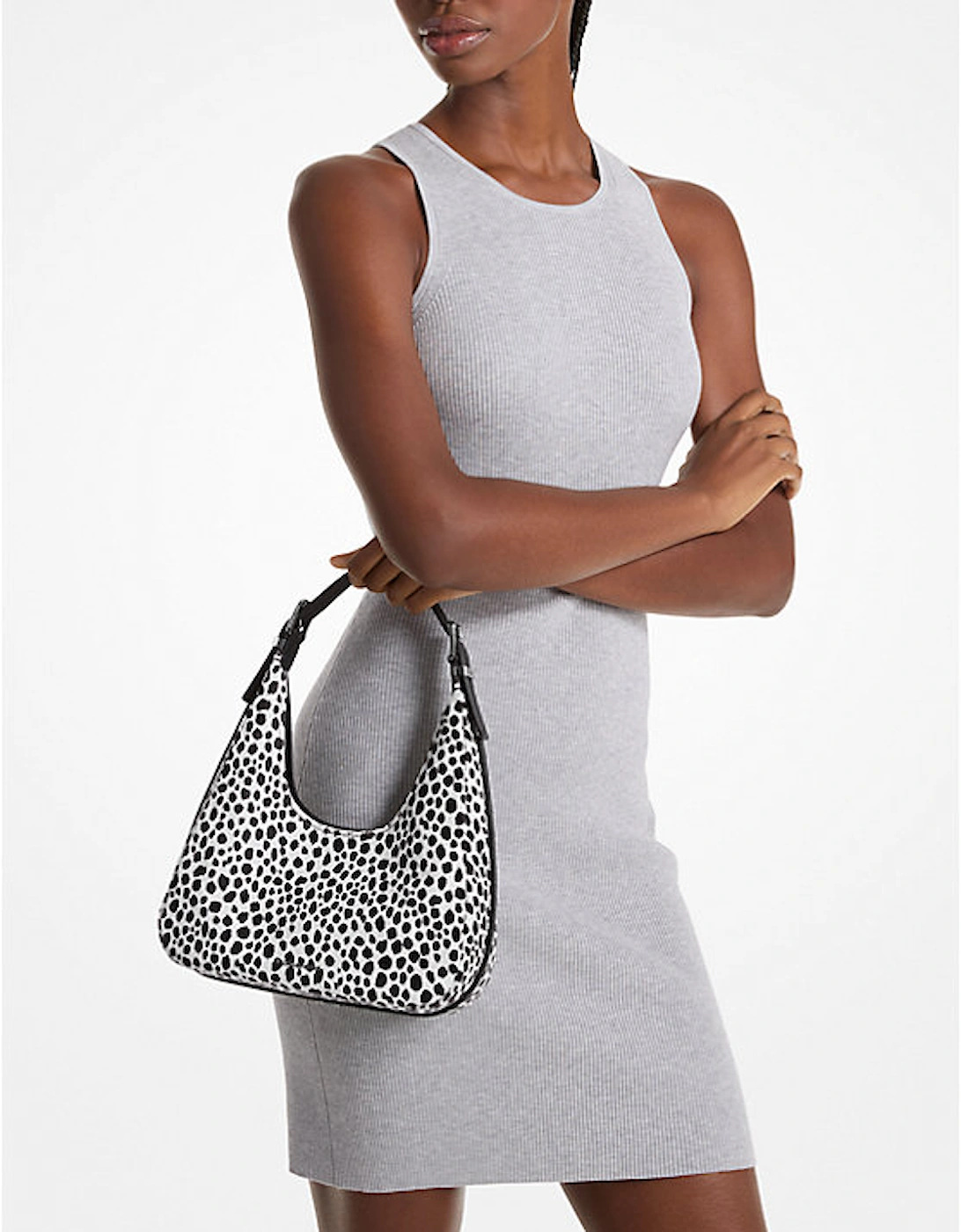 Nolita Small Cheetah Print Calf Hair Hobo Shoulder Bag