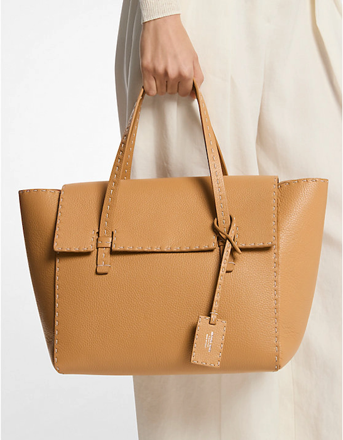 Sophia Hand-Stitched Pebbled Leather Satchel