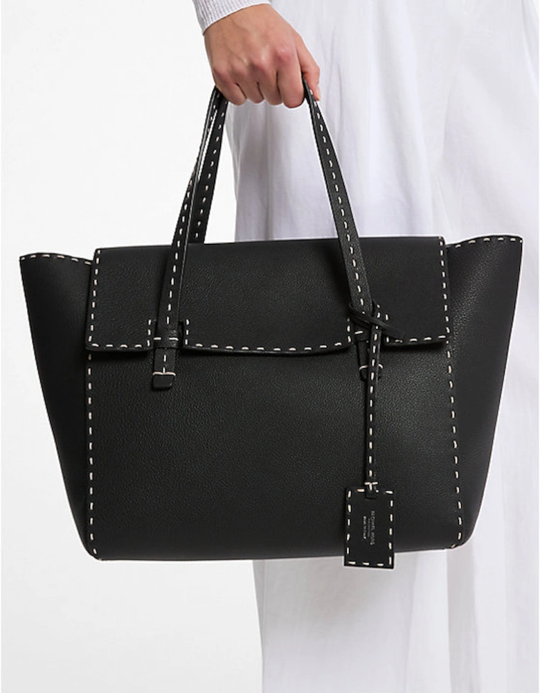Sophia Hand-Stitched Pebbled Leather Satchel