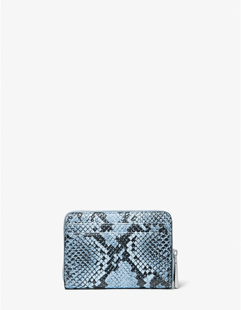 Jet Set Small Snake Embossed Leather Wallet