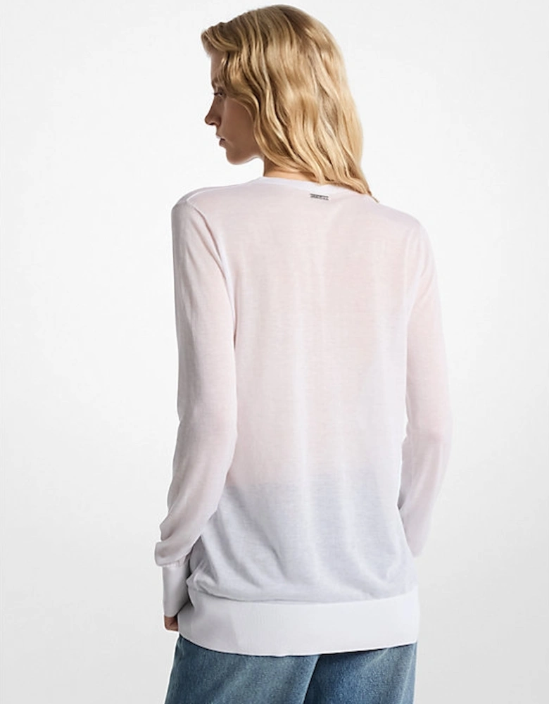 Silk Blend V-Neck Sweater