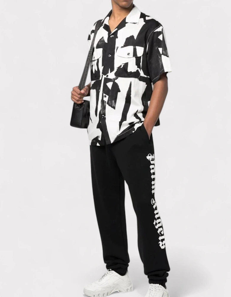 Logo Print Sweat Pants Black