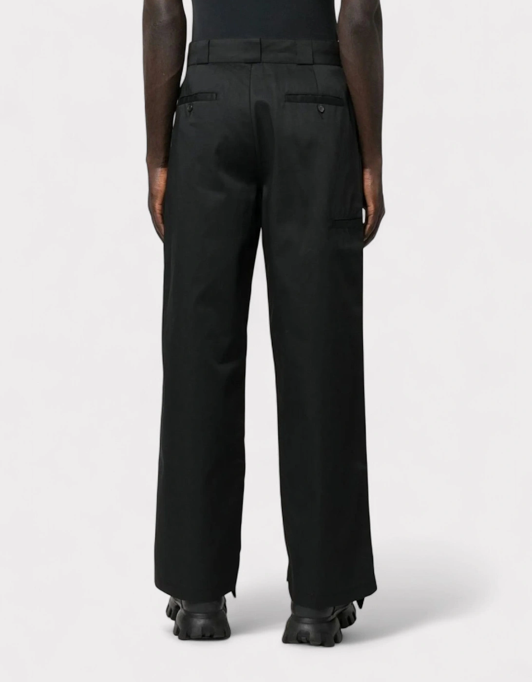 Reversed Waistband Chino Trouser Black