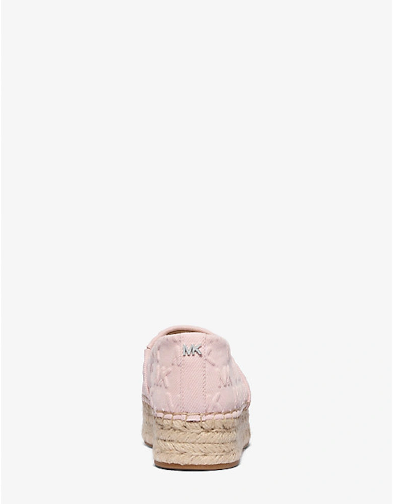 Lynn Logo Embossed Denim Platform Espadrille