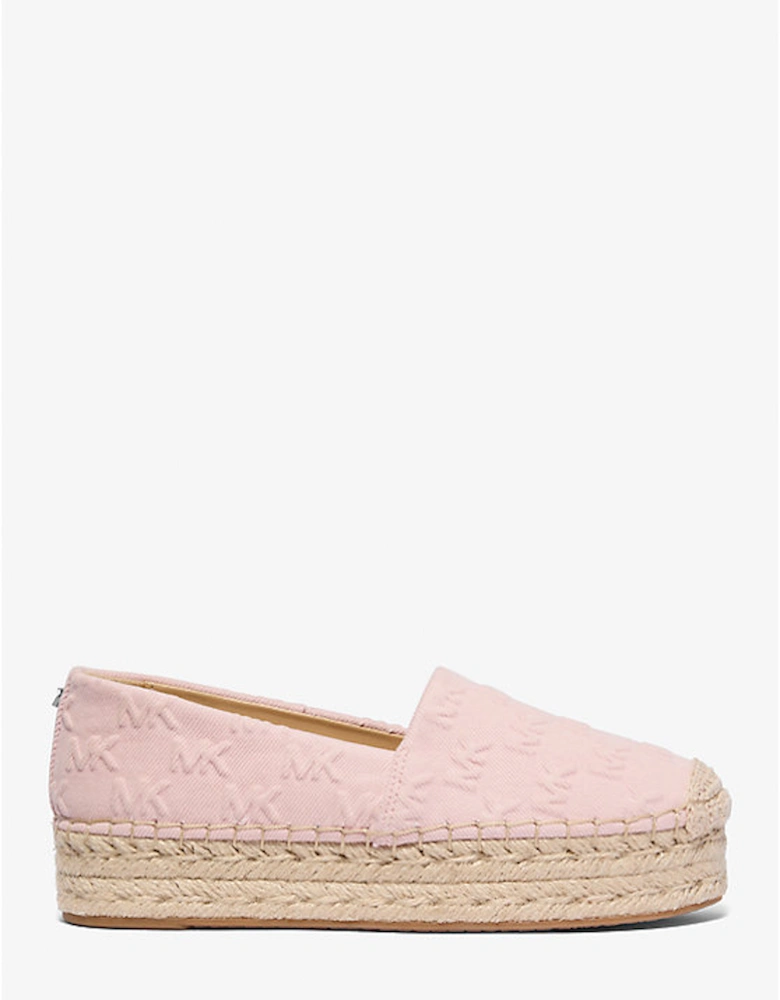 Lynn Logo Embossed Denim Platform Espadrille