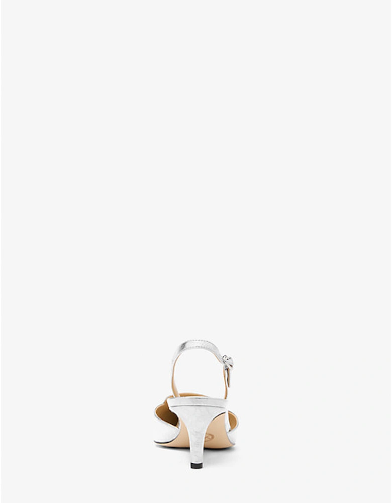 Lena Crackled Metallic Leather Slingback Pump