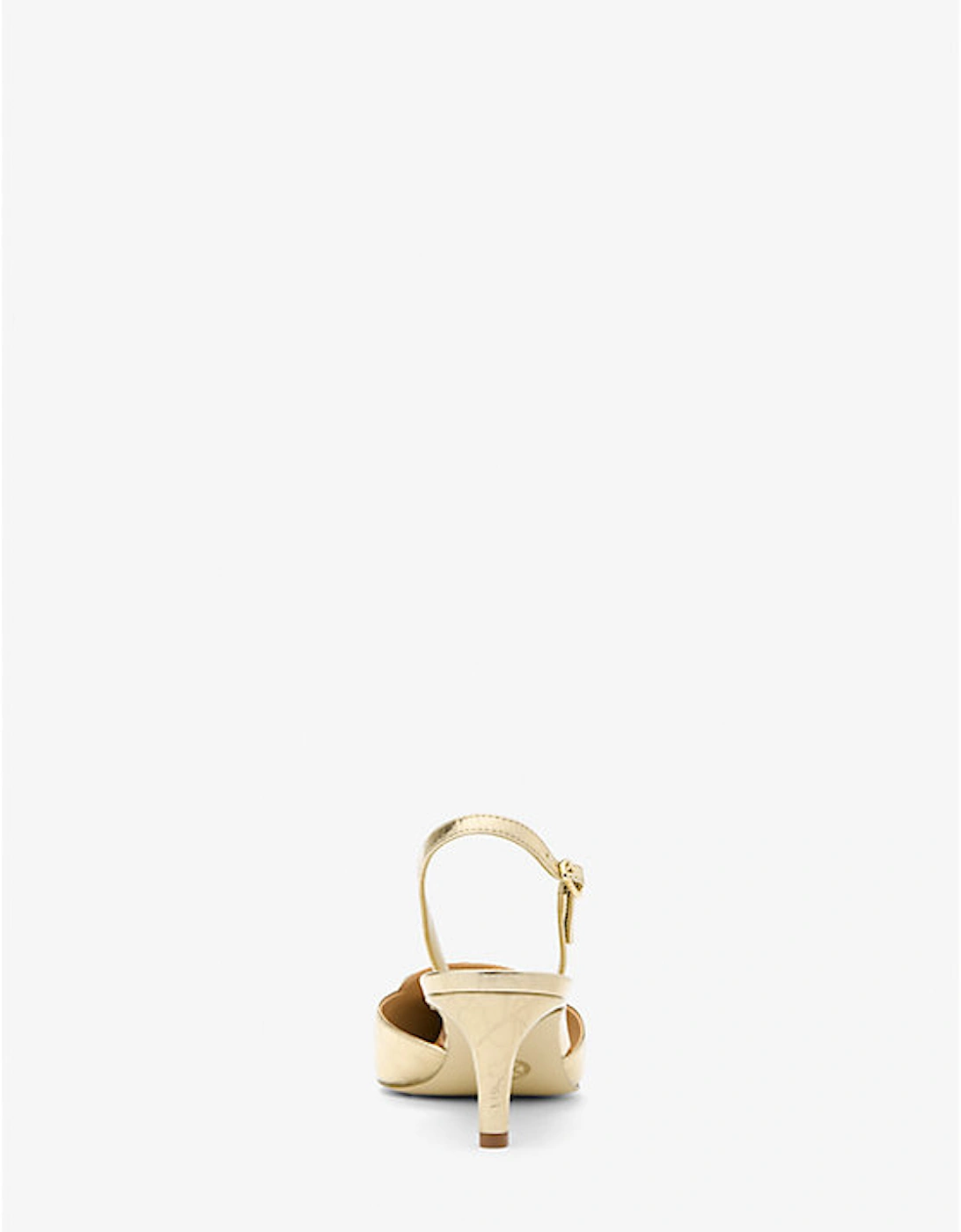 Lena Crackled Metallic Leather Slingback Pump