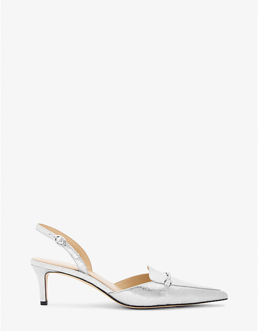 Lena Crackled Metallic Leather Slingback Pump