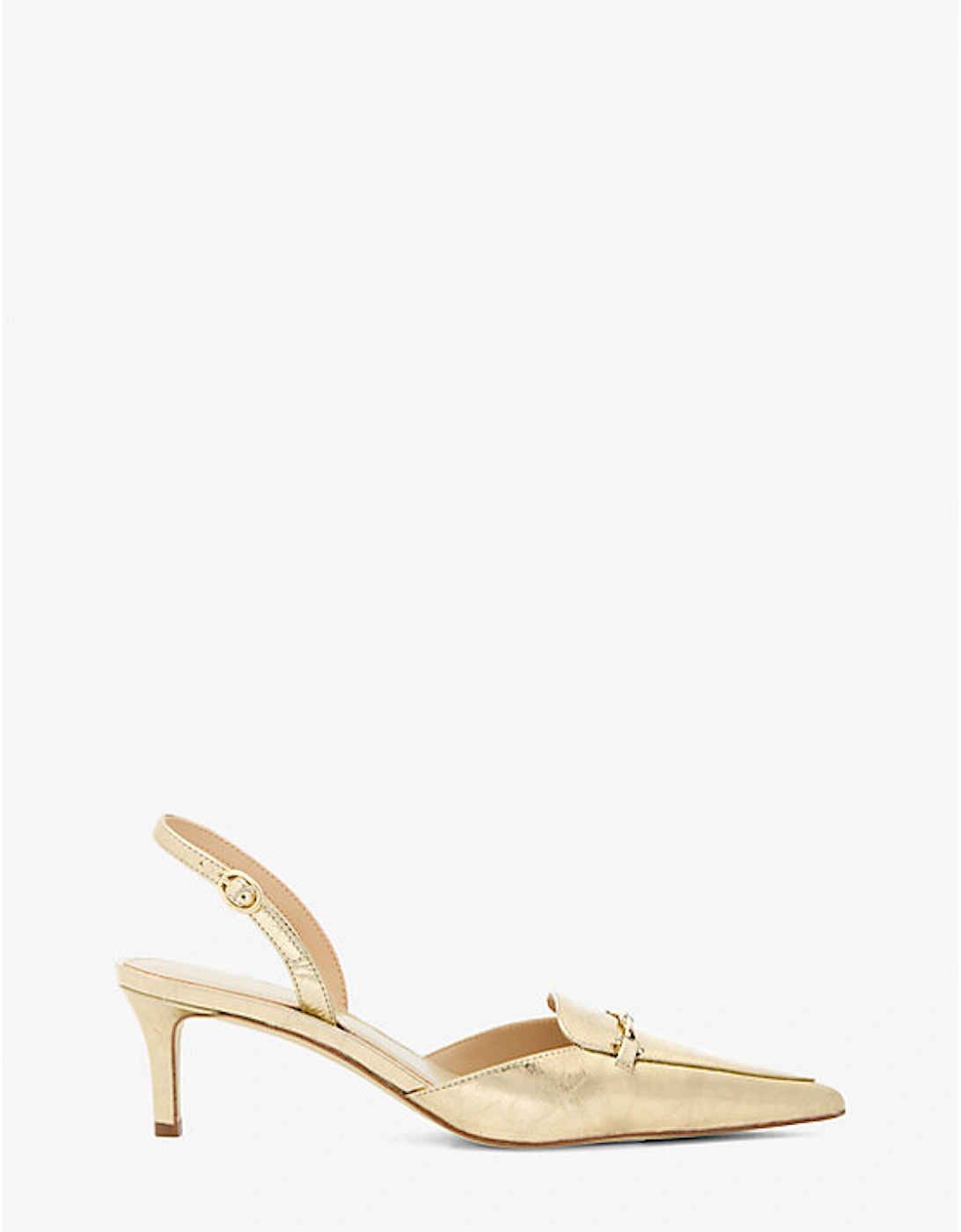 Lena Crackled Metallic Leather Slingback Pump