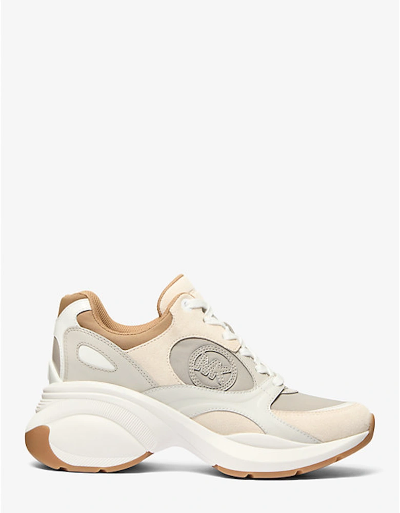 Zuma Color-Block Leather and Nylon Trainer