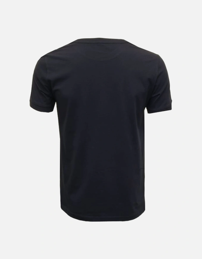 Logo Sleeve Crew-Neck Organic Cotton T-Shirt, Navy