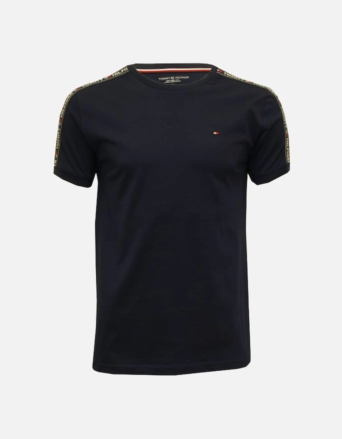 Logo Sleeve Crew-Neck Organic Cotton T-Shirt, Navy, 5 of 4