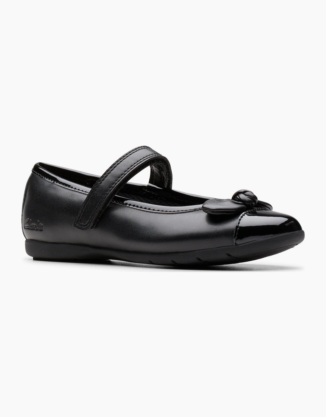 Clarks Girls Black 'S Dance Beam K School Shoes  G (Wide)/13 13/G Kids