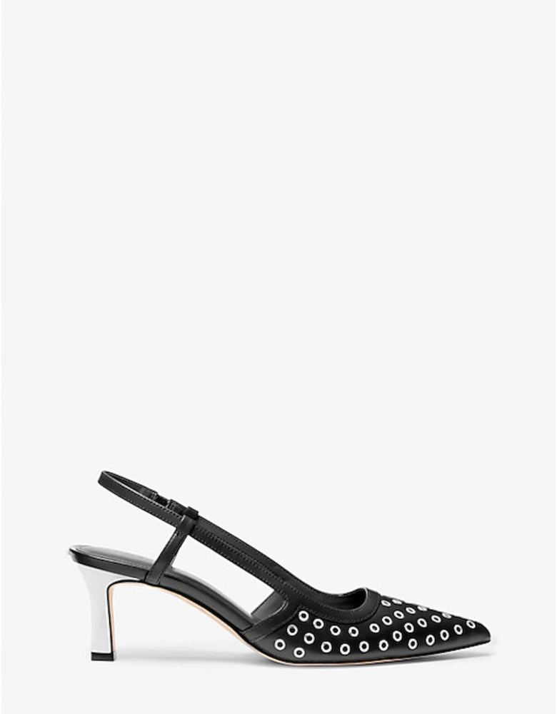 Alora Grommeted Leather Slingback Pump